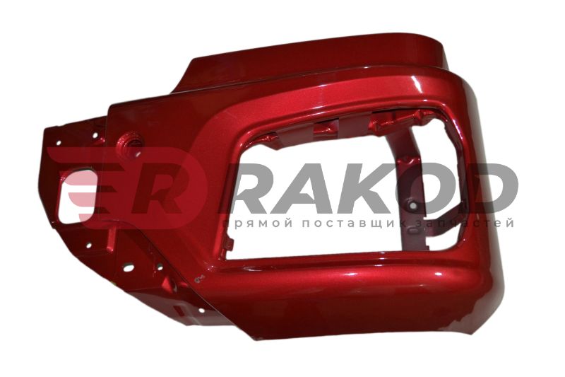 Бампер SHAANXI X3000 рест./ X5000 левая часть КРАСНАЯ